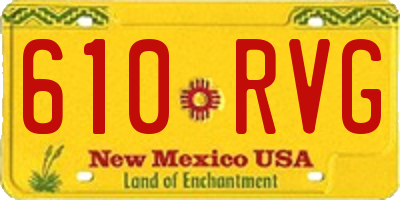 NM license plate 610RVG