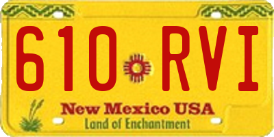 NM license plate 610RVI