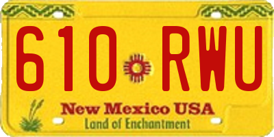 NM license plate 610RWU