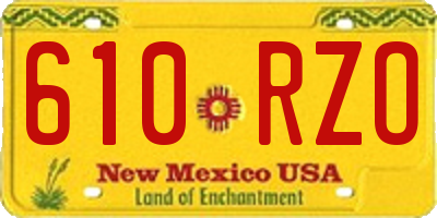 NM license plate 610RZO