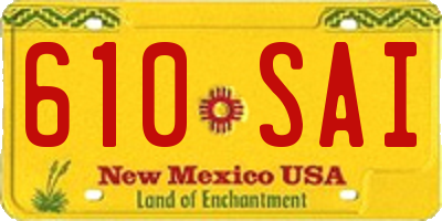 NM license plate 610SAI