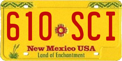 NM license plate 610SCI