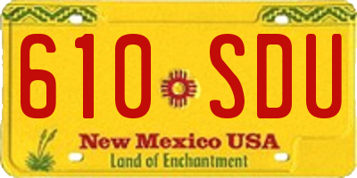 NM license plate 610SDU