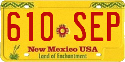 NM license plate 610SEP