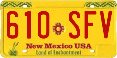 NM license plate 610SFV