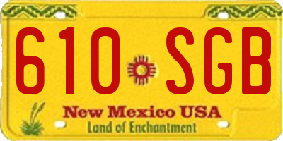 NM license plate 610SGB