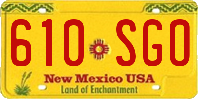 NM license plate 610SGO