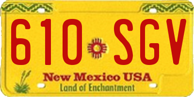 NM license plate 610SGV