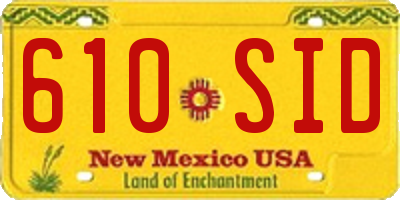 NM license plate 610SID