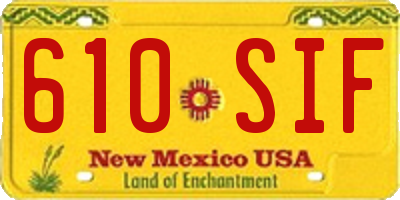 NM license plate 610SIF