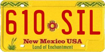 NM license plate 610SIL
