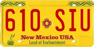 NM license plate 610SIU