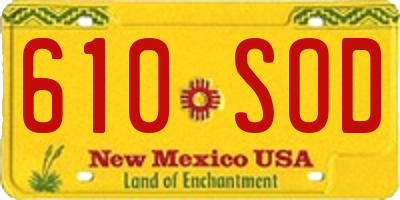 NM license plate 610SOD