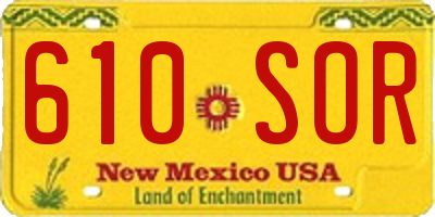 NM license plate 610SOR