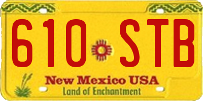 NM license plate 610STB