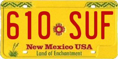 NM license plate 610SUF