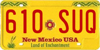 NM license plate 610SUQ