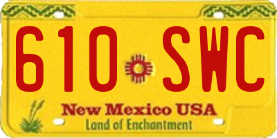 NM license plate 610SWC