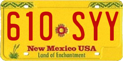 NM license plate 610SYY