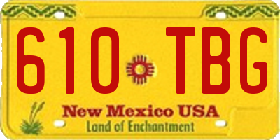 NM license plate 610TBG