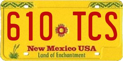 NM license plate 610TCS