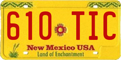 NM license plate 610TIC
