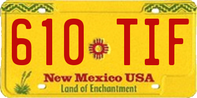 NM license plate 610TIF