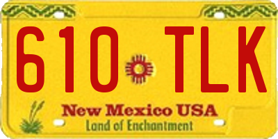 NM license plate 610TLK