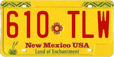 NM license plate 610TLW