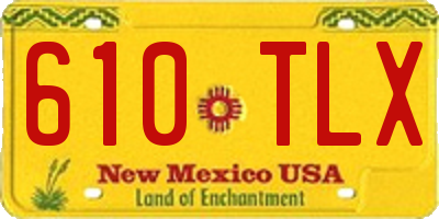 NM license plate 610TLX