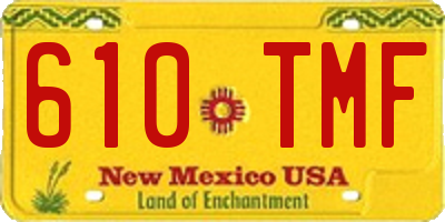 NM license plate 610TMF