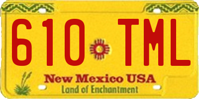 NM license plate 610TML