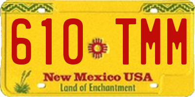 NM license plate 610TMM