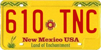 NM license plate 610TNC