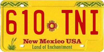 NM license plate 610TNI