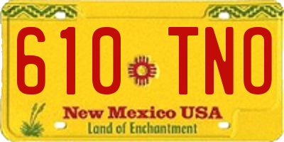 NM license plate 610TNO