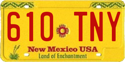 NM license plate 610TNY