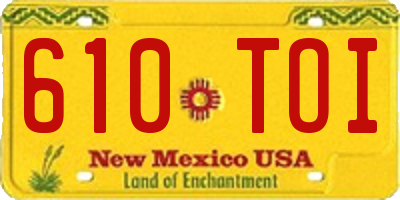 NM license plate 610TOI