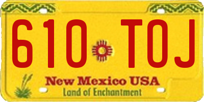 NM license plate 610TOJ