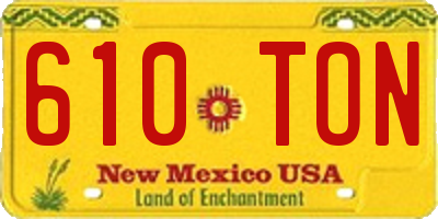 NM license plate 610TON