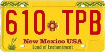 NM license plate 610TPB