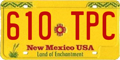 NM license plate 610TPC
