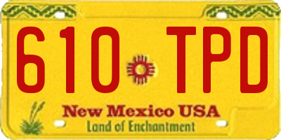 NM license plate 610TPD