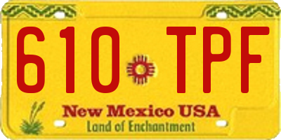 NM license plate 610TPF