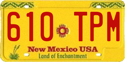 NM license plate 610TPM