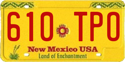 NM license plate 610TPO