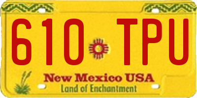 NM license plate 610TPU
