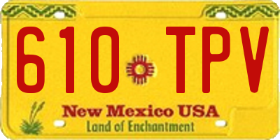 NM license plate 610TPV