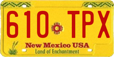 NM license plate 610TPX
