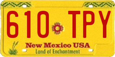NM license plate 610TPY